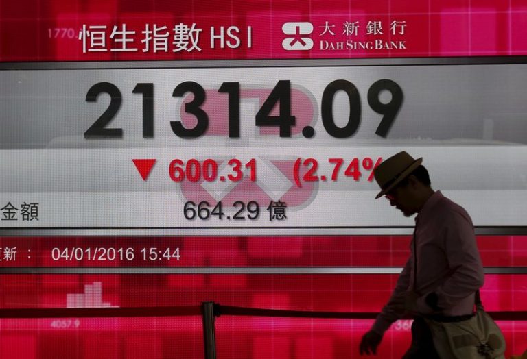 Asian stocks fall amid economic gloom, tech hit by U.S.-China woes
