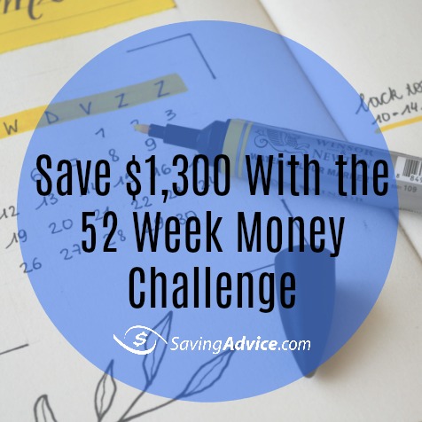 Take The 52 Week Money Challenge And Save Over $1,300